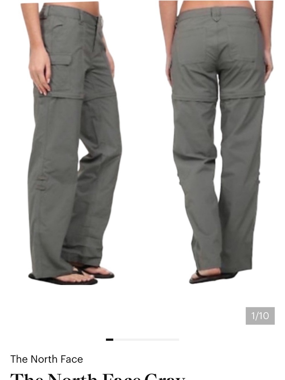 The North Face Gray Zip-Off Cargo Track Pants